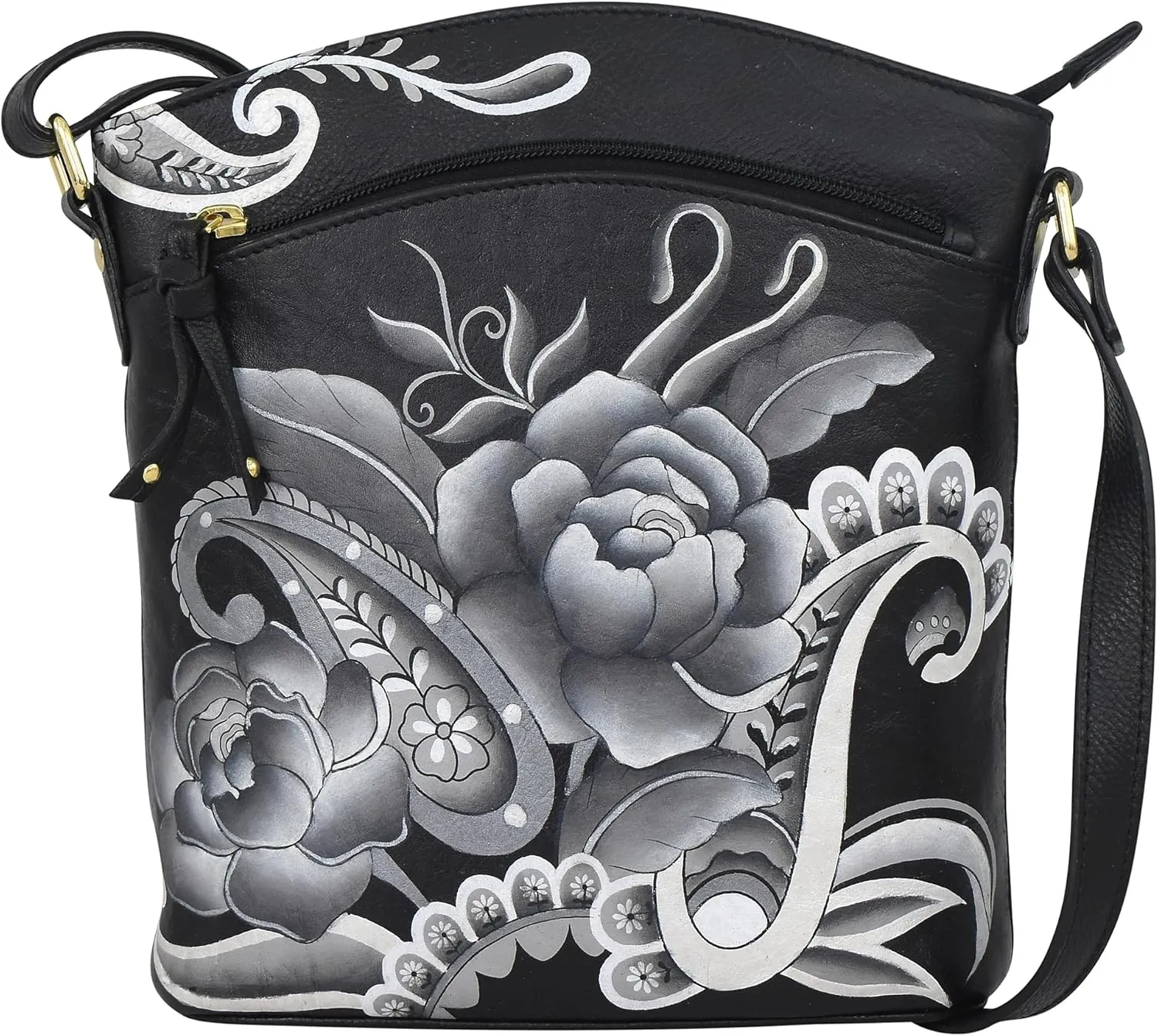 Anuschka Women's Original Hand-Painted Genuine Leather Large Crossbody