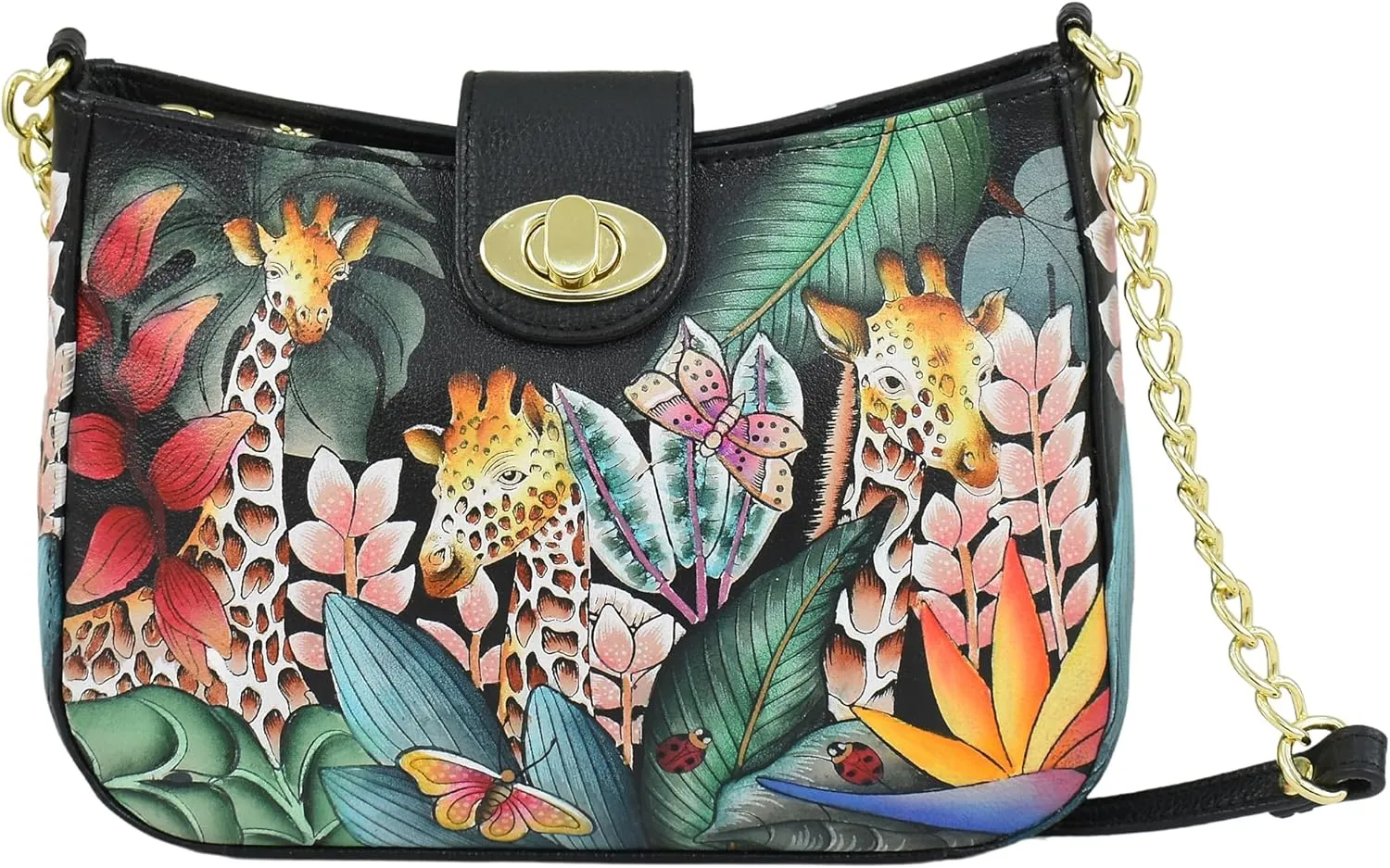 Anuschka Women's Original Hand-Painted Genuine Leather Small Crossbody