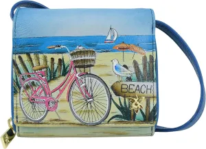 Anuschka Women's Original Hand-Painted Genuine Leather Two Fold Sling Organizer
