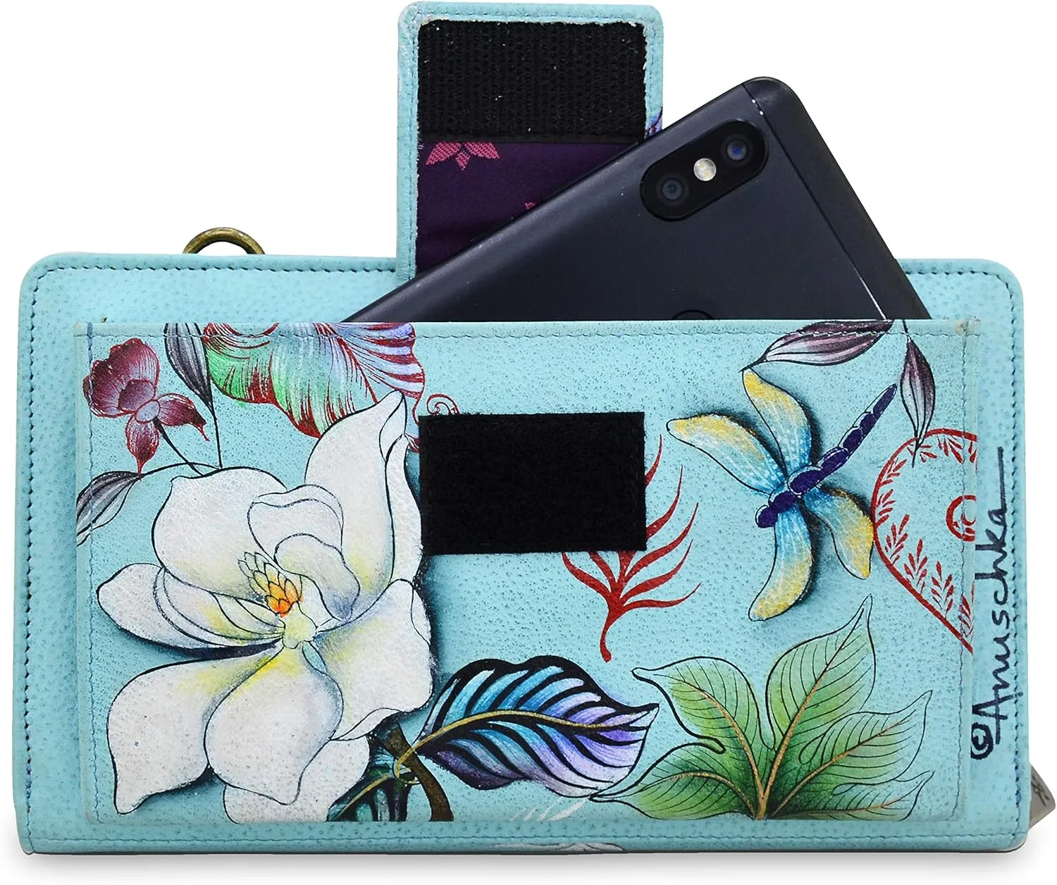 Anuschka Women's Original Hand-Painted Leather RFID Blocking Organizer Wallet