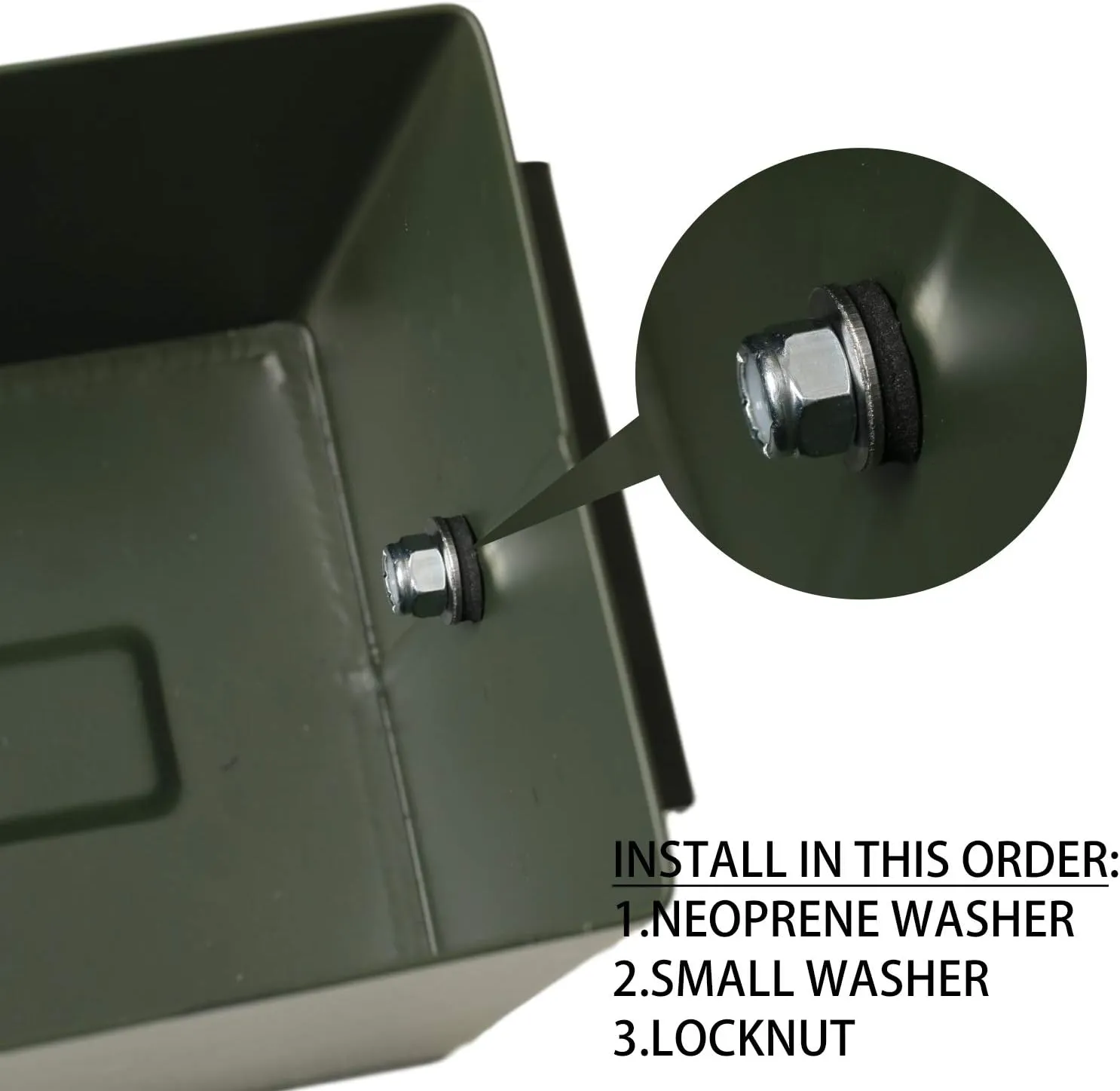 Aolamegs 50 Cal Ammo Can – Locking Hardware Kit and Stainless Steel Padlock，Ammo Box Military & Army M2A1