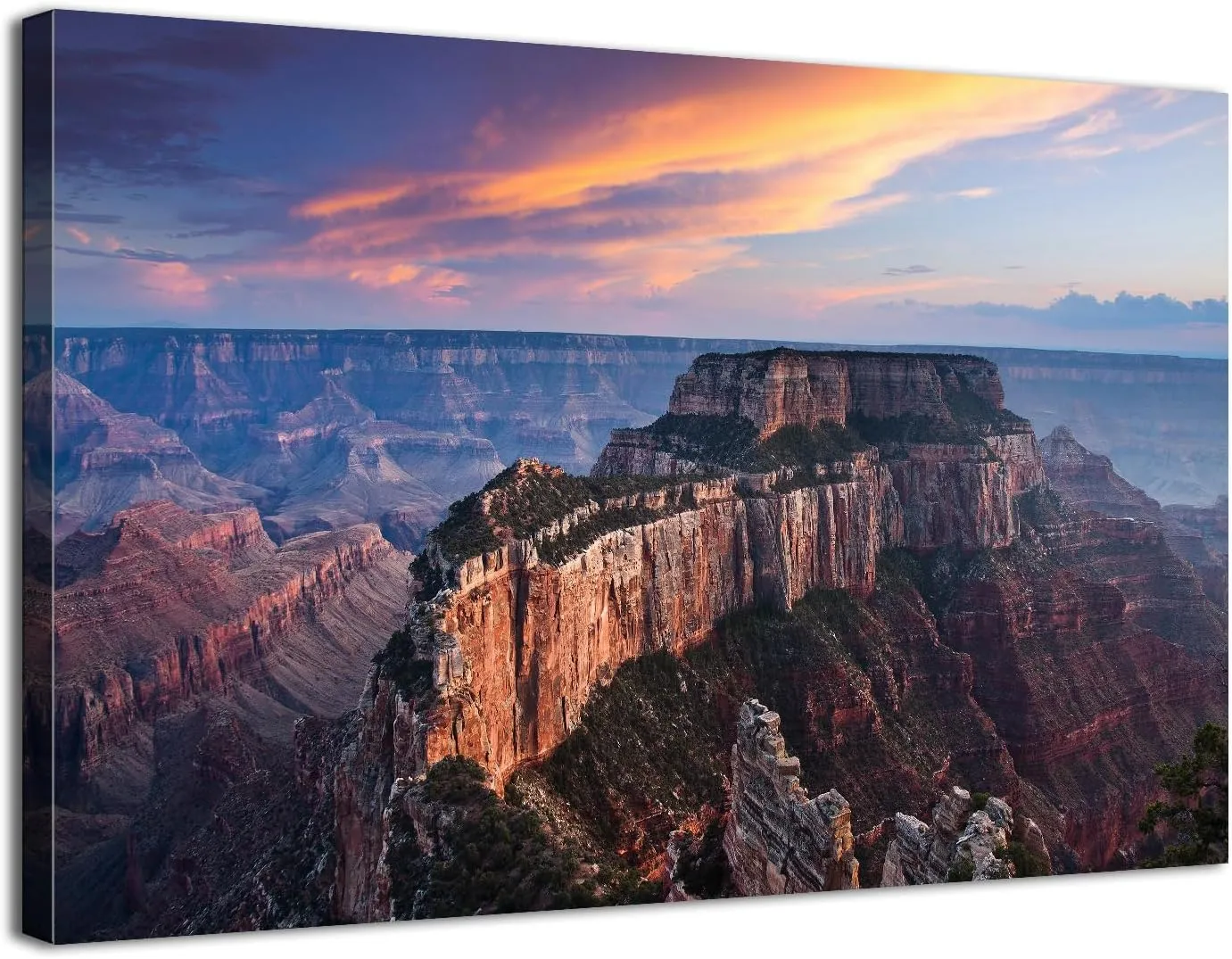 Arizona National Park Canvas Wall Art Sunset Grand Canyon Landscape Wall Decor Nature Sunset Pictures Western USA Scenery Canvas Prints Painting for Living Room Bedroom Office Home Decoration 24x36"
