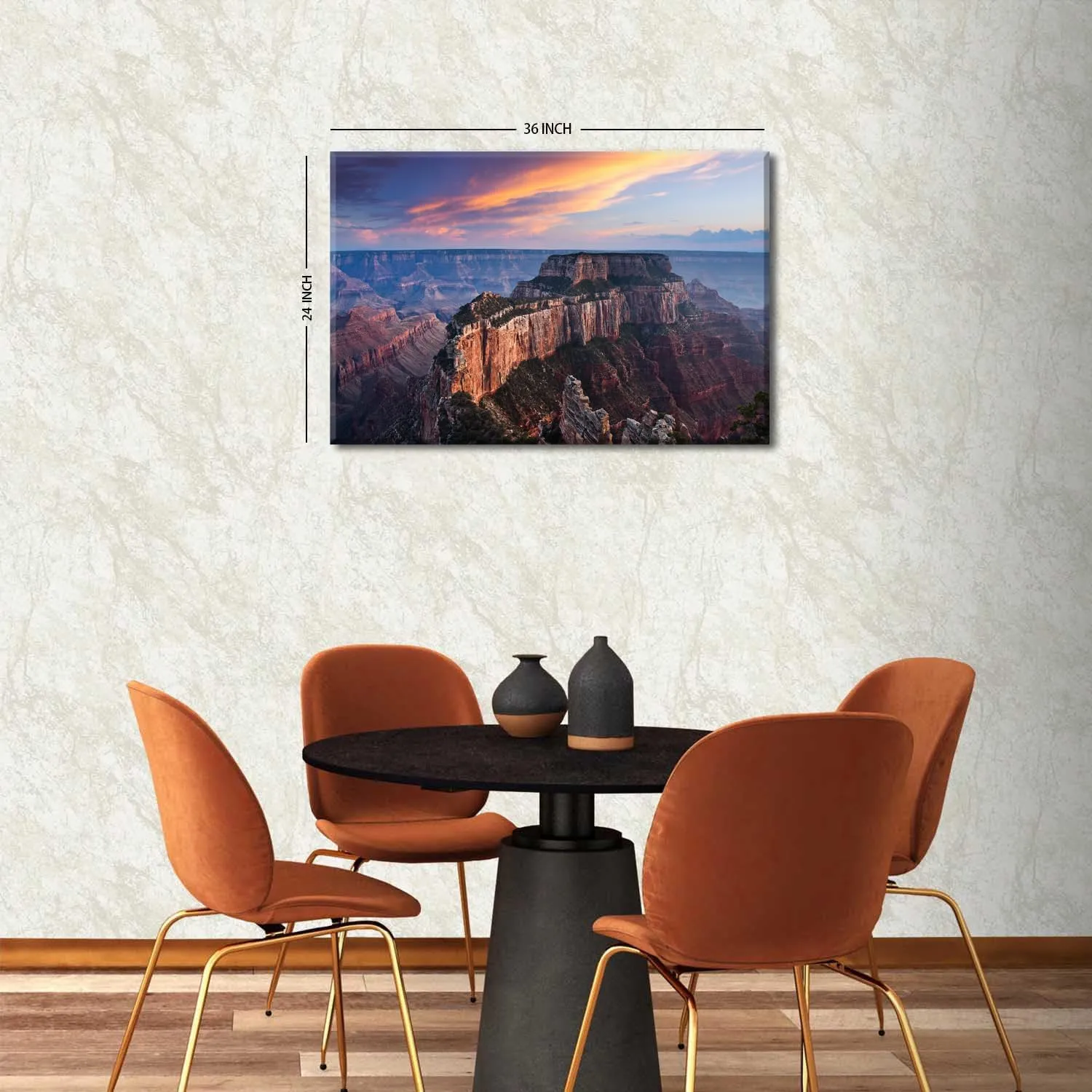 Arizona National Park Canvas Wall Art Sunset Grand Canyon Landscape Wall Decor Nature Sunset Pictures Western USA Scenery Canvas Prints Painting for Living Room Bedroom Office Home Decoration 24x36"