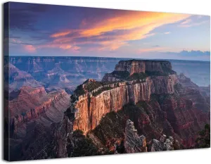 Arizona National Park Canvas Wall Art Sunset Grand Canyon Landscape Wall Decor Nature Sunset Pictures Western USA Scenery Canvas Prints Painting for Living Room Bedroom Office Home Decoration 24x36"