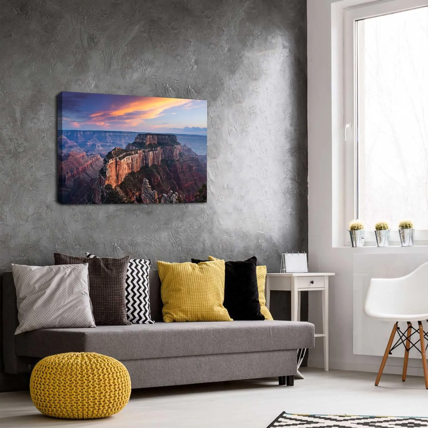 Arizona National Park Canvas Wall Art Sunset Grand Canyon Landscape Wall Decor Nature Sunset Pictures Western USA Scenery Canvas Prints Painting for Living Room Bedroom Office Home Decoration 24x36"