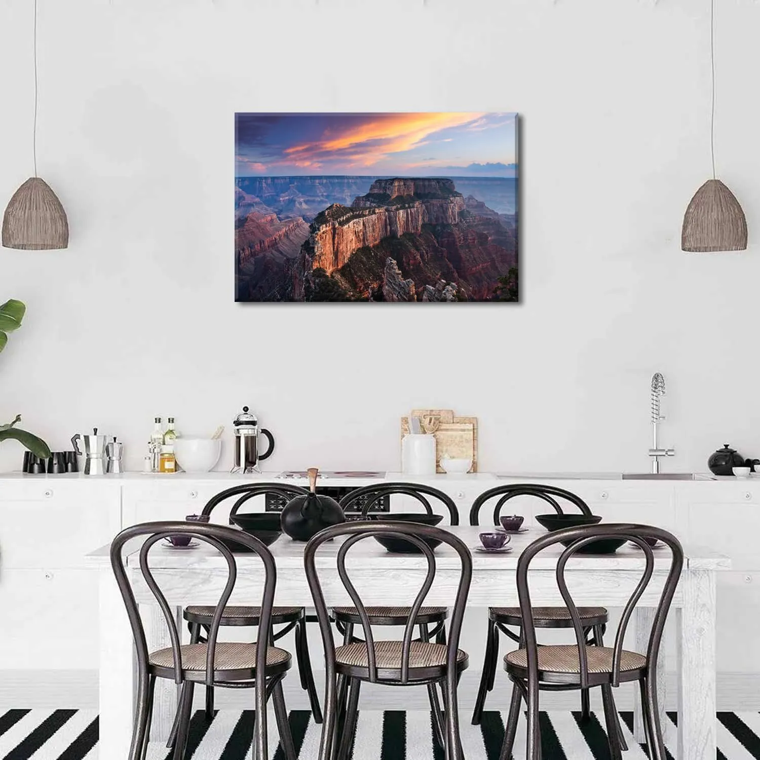 Arizona National Park Canvas Wall Art Sunset Grand Canyon Landscape Wall Decor Nature Sunset Pictures Western USA Scenery Canvas Prints Painting for Living Room Bedroom Office Home Decoration 24x36"