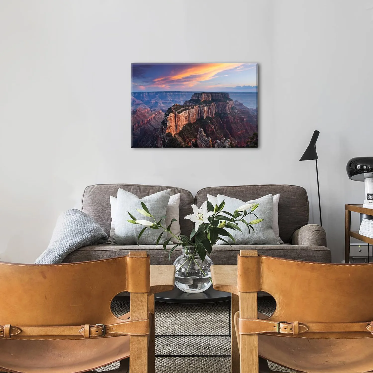Arizona National Park Canvas Wall Art Sunset Grand Canyon Landscape Wall Decor Nature Sunset Pictures Western USA Scenery Canvas Prints Painting for Living Room Bedroom Office Home Decoration 24x36"