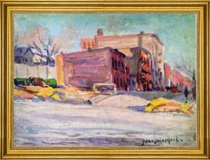 Art Oyster Julian Onderdonk Foot of 52nd Street at Hudson Park - 21" x 28" Premium Canvas Print with Gold Frame