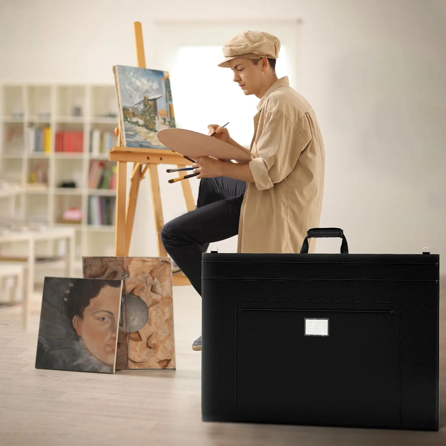 Art Portfolio Bag,24 * 36 inch Art Portfolio Case Organizer Tote,With Detachable Shoulder Strap,for Artwork Poster Painting and Drawing