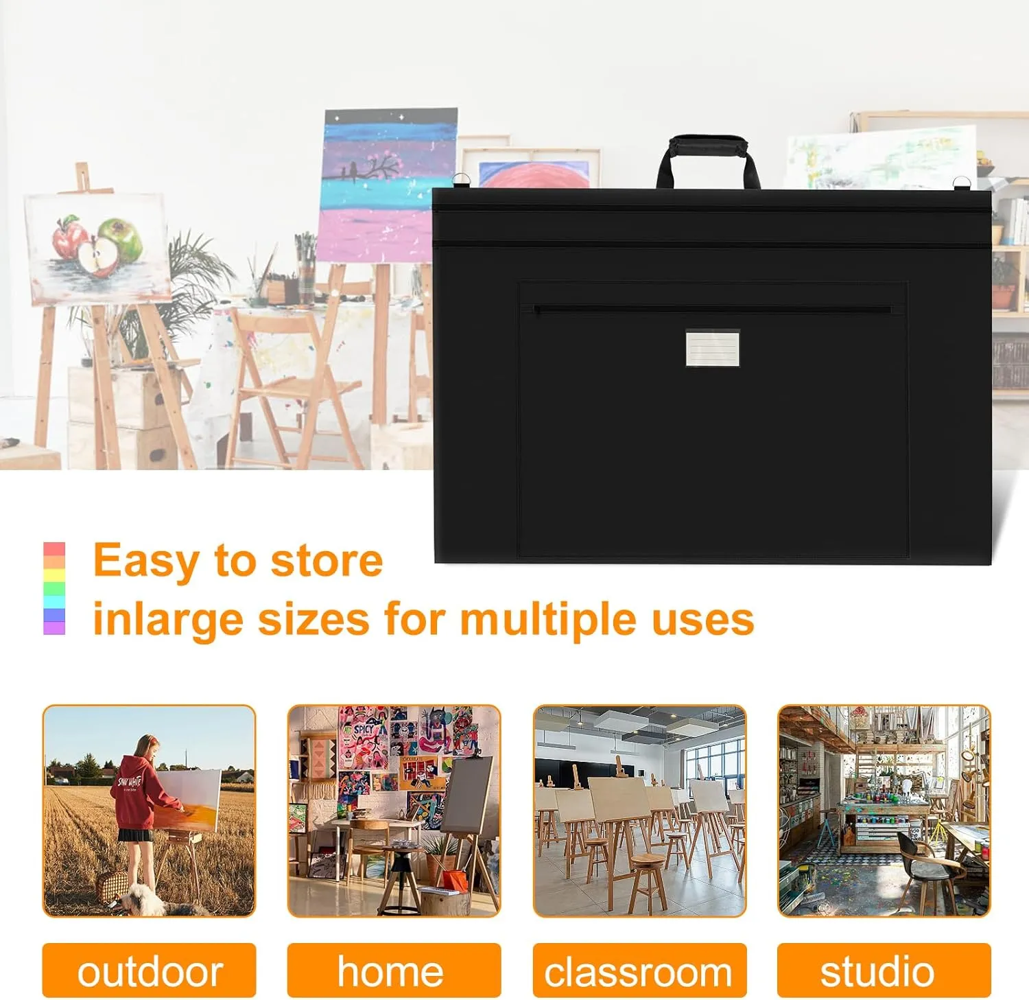 Art Portfolio Bag,24 * 36 inch Art Portfolio Case Organizer Tote,With Detachable Shoulder Strap,for Artwork Poster Painting and Drawing