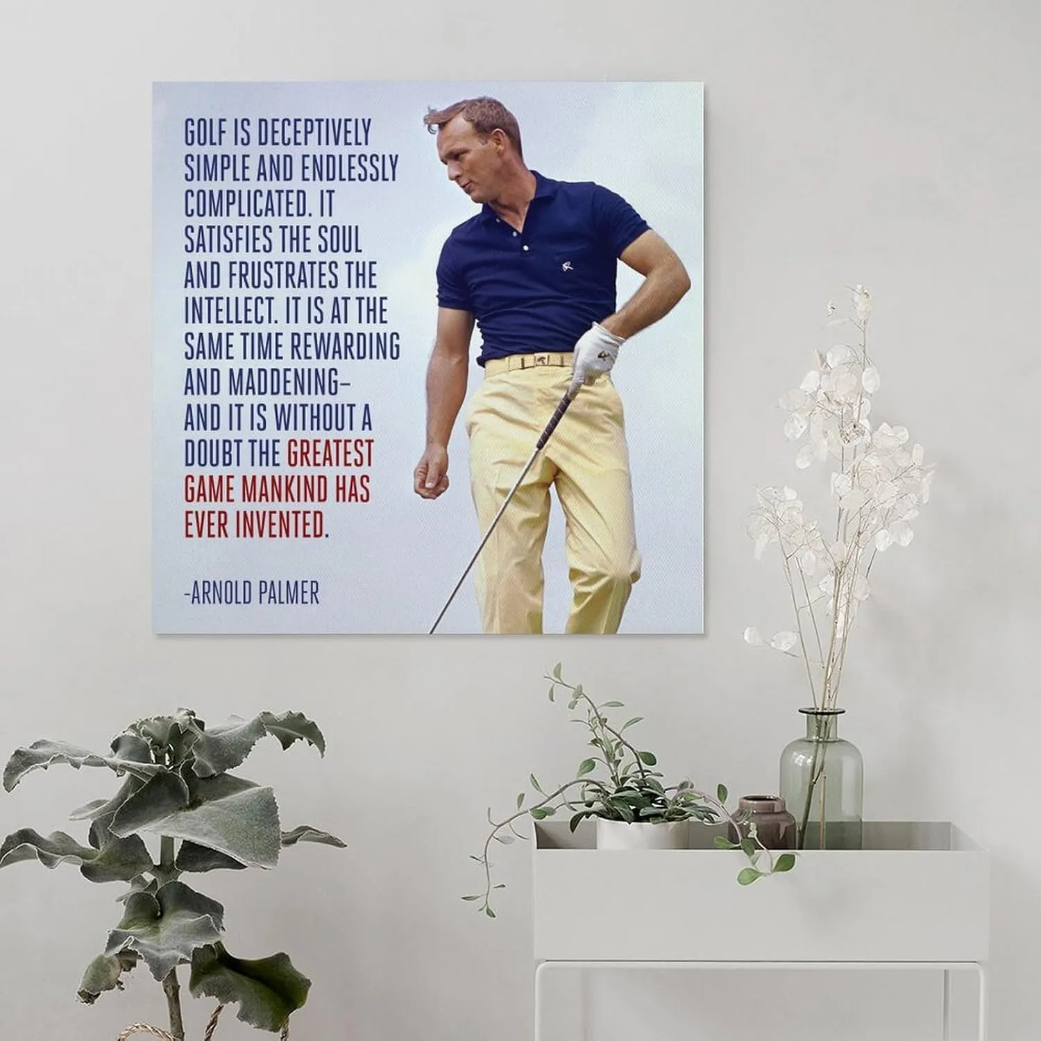 Art Posters Arnold Daniel Palmer Golf Poster Decorative Painting Canvas Wall Art Living Bedroom Painting 24x24inch(60x60cm)