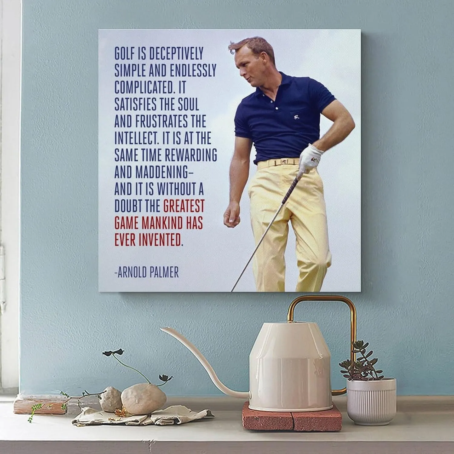Art Posters Arnold Daniel Palmer Golf Poster Decorative Painting Canvas Wall Art Living Bedroom Painting 24x24inch(60x60cm)