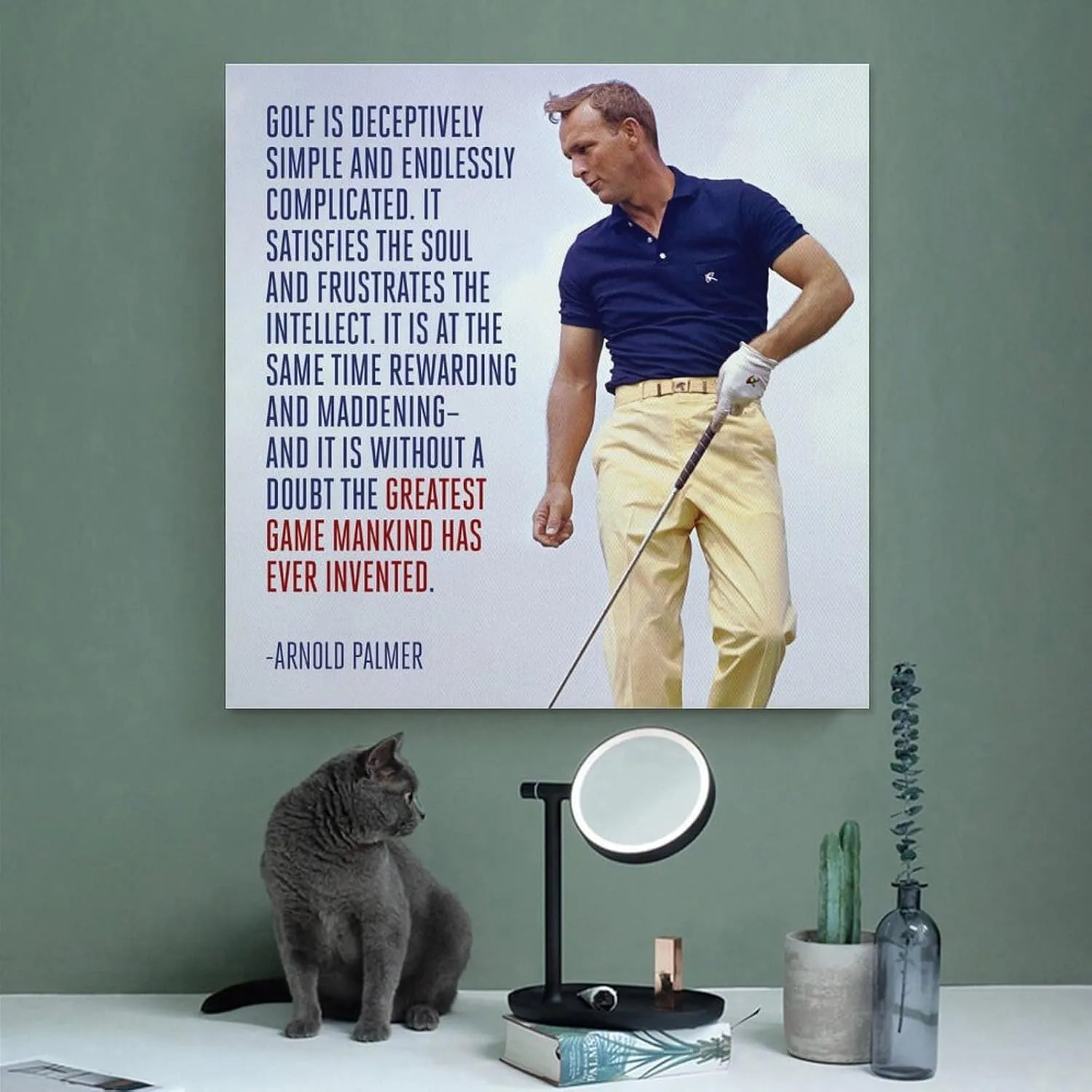Art Posters Arnold Daniel Palmer Golf Poster Decorative Painting Canvas Wall Art Living Bedroom Painting 24x24inch(60x60cm)
