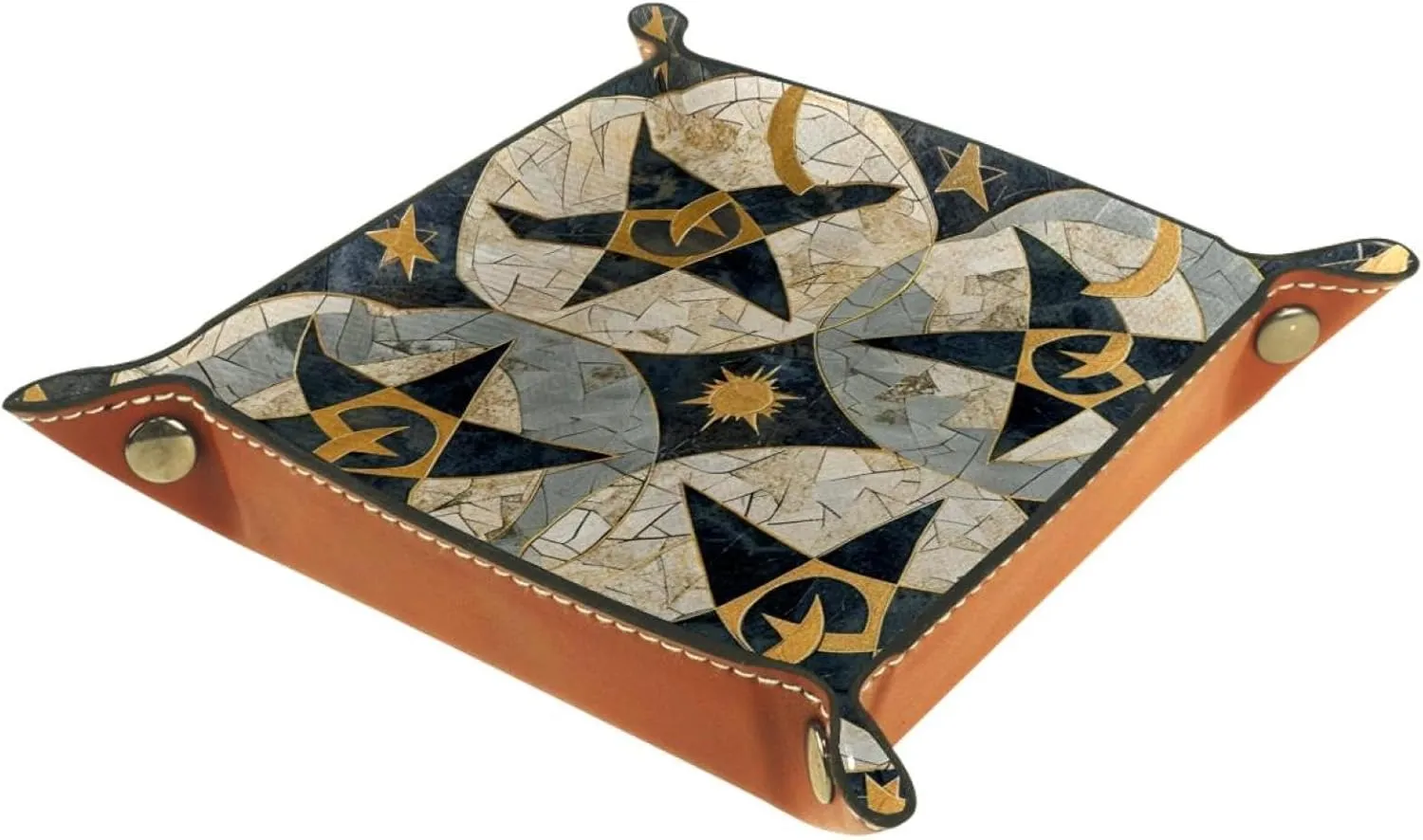 Art Star and Moon Jewelry Drawer Organizer Tray, Small Stacking Tray for Women and Girls, Earring, Bracelet, and Ring Storage, Key Tray for Entryway Table, Decorative and Functional