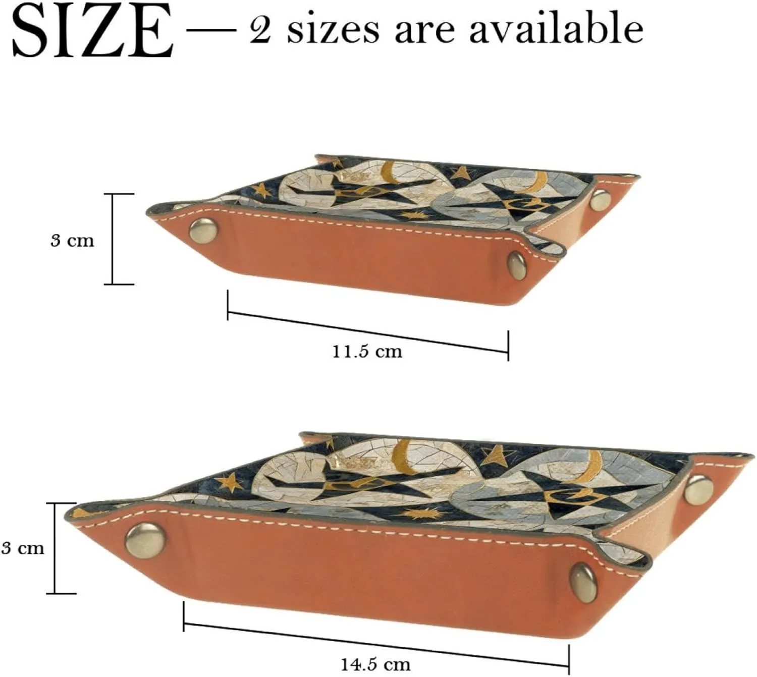 Art Star and Moon Jewelry Drawer Organizer Tray, Small Stacking Tray for Women and Girls, Earring, Bracelet, and Ring Storage, Key Tray for Entryway Table, Decorative and Functional