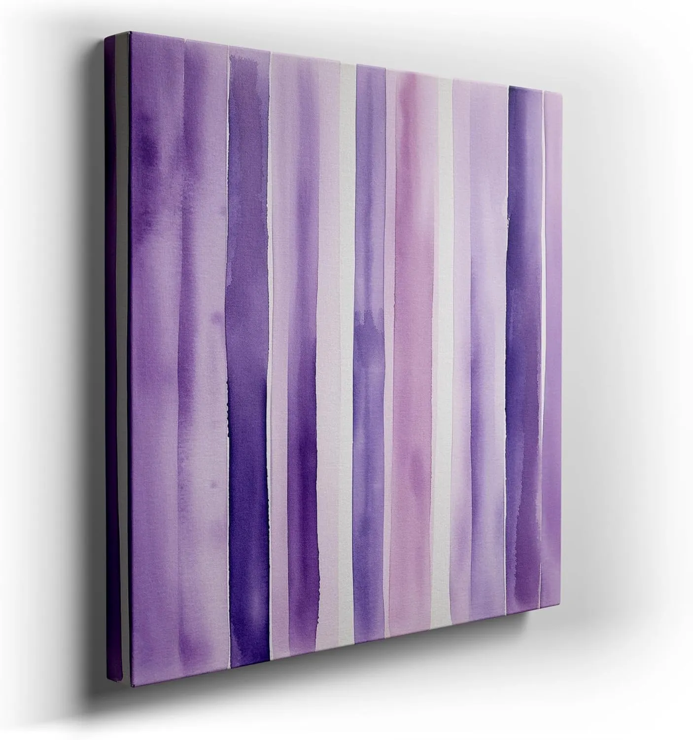 Art Wall: Elegant Vertical Stripes in Subtle Purple Shades, a Masterpiece of Tranquility and Harmony. Interior Decor, Canvas Art Design, Art Apartment Decoration. Size: 69x46 cm (27x18 inch)