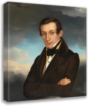 ArtDirect Eduard Friedrich Leybold 15x17 Gallery Wrapped Canvas Museum Art Print Titled: Portrait of a Gentleman