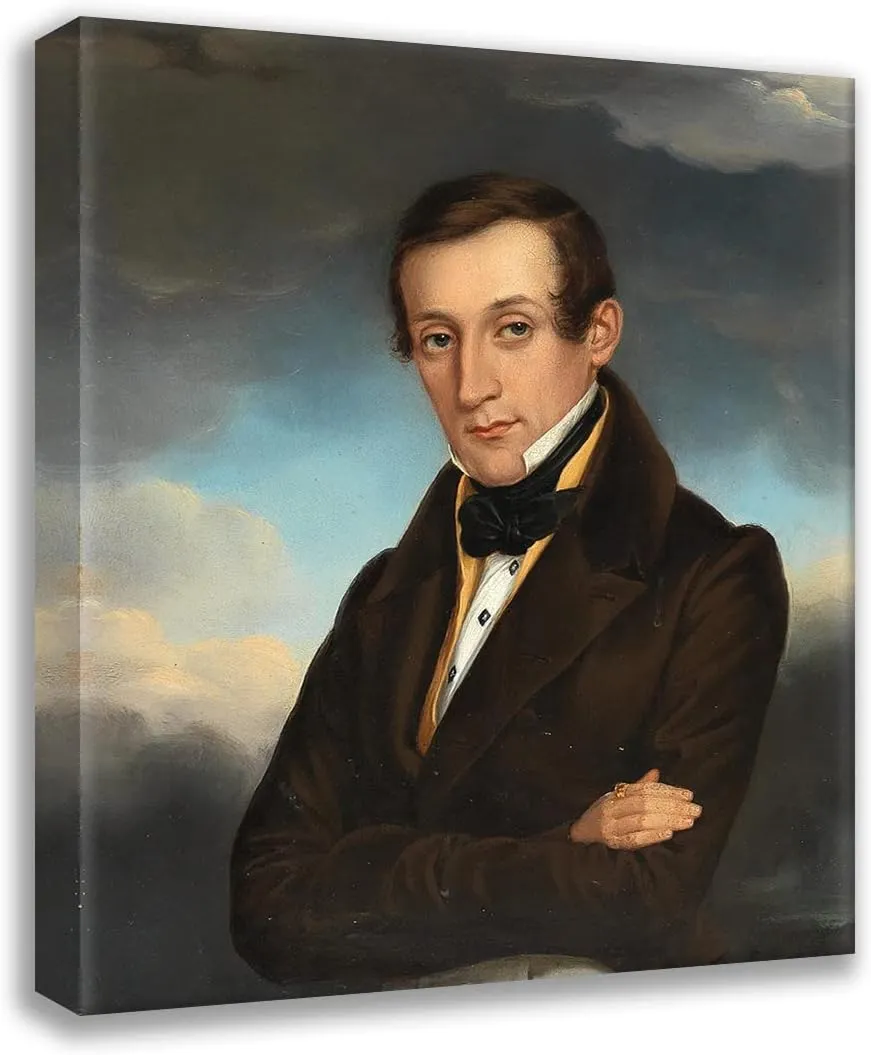 ArtDirect Eduard Friedrich Leybold 15x17 Gallery Wrapped Canvas Museum Art Print Titled: Portrait of a Gentleman