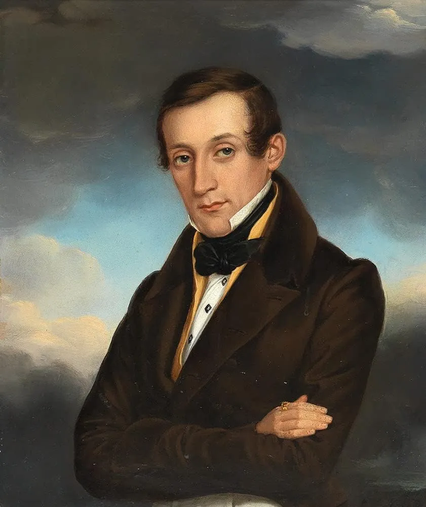 ArtDirect Eduard Friedrich Leybold 15x17 Gallery Wrapped Canvas Museum Art Print Titled: Portrait of a Gentleman