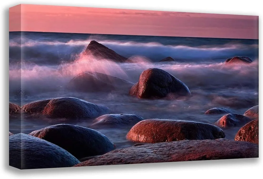 ArtDirect Ernemann, Lothar 24x18 Gallery Wrapped Canvas Museum Art Titled: Ruegen Brandung