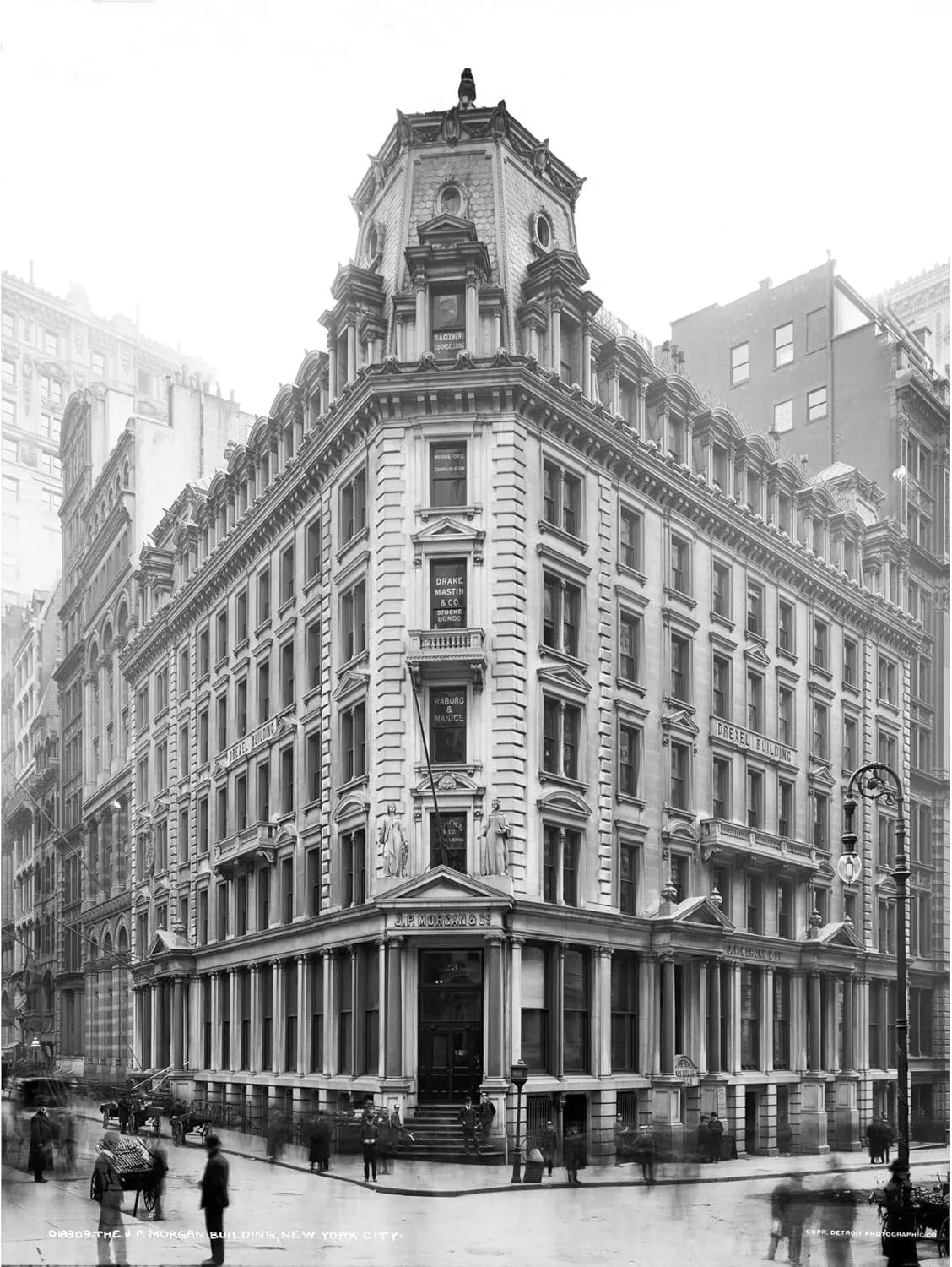 Artery8 New York J.P.Morgan Building Wall Street Vintage Photo Large XL Wall Art Canvas Print