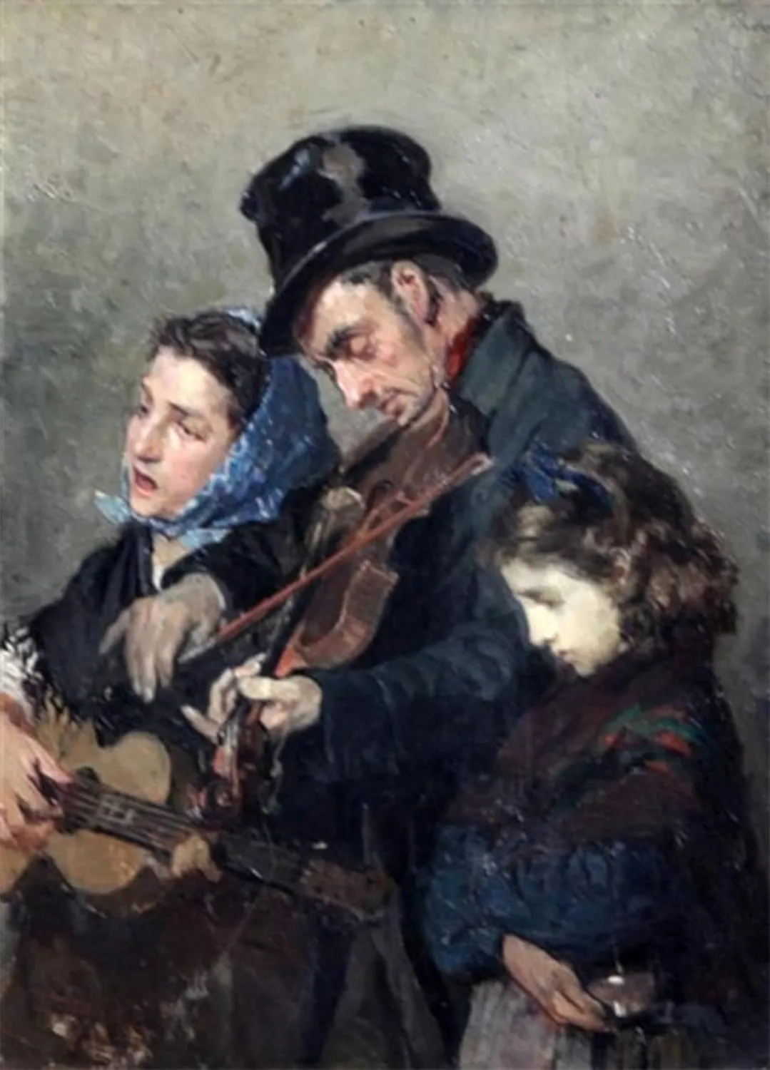 ARTTLBBS Famous Painting Wall Art Posters Picture Wall Decor Street Musicians Lorenzo Valles Classic Print Art for Home Decor 60x90cm