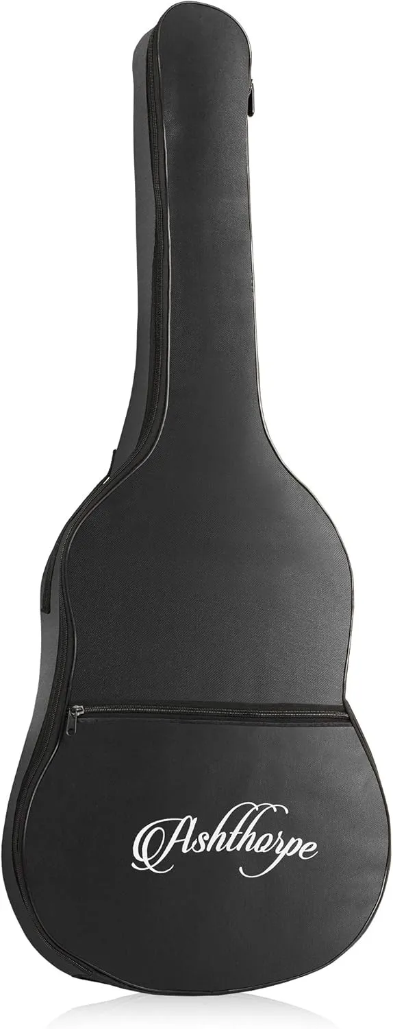 Ashthorpe 41-inch Beginner Cutaway Acoustic Guitar Package (Black), Full Size Basic Starter Kit w/Gig Bag, Strings, Strap, Tuner, Picks