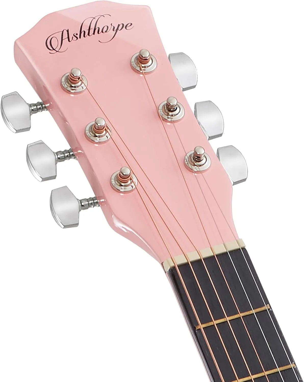 Ashthorpe 41-inch Beginner Cutaway Acoustic Guitar Package (Pink), Full Size Basic Starter Kit w/Gig Bag, Strings, Strap, Tuner, Picks