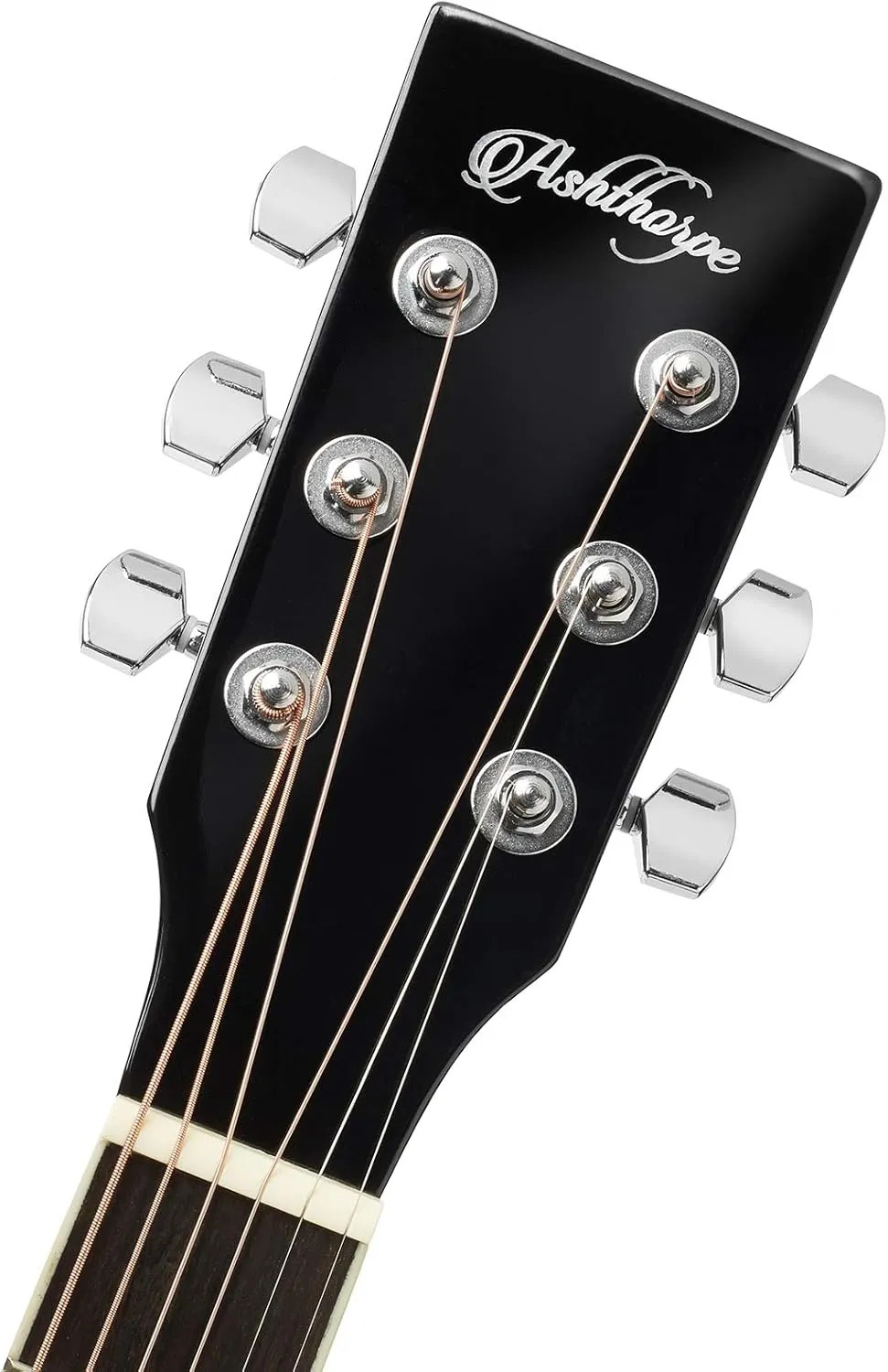 Ashthorpe Full-Size Cutaway Thinline Acoustic-Electric Guitar Package - Premium Tonewoods - Black
