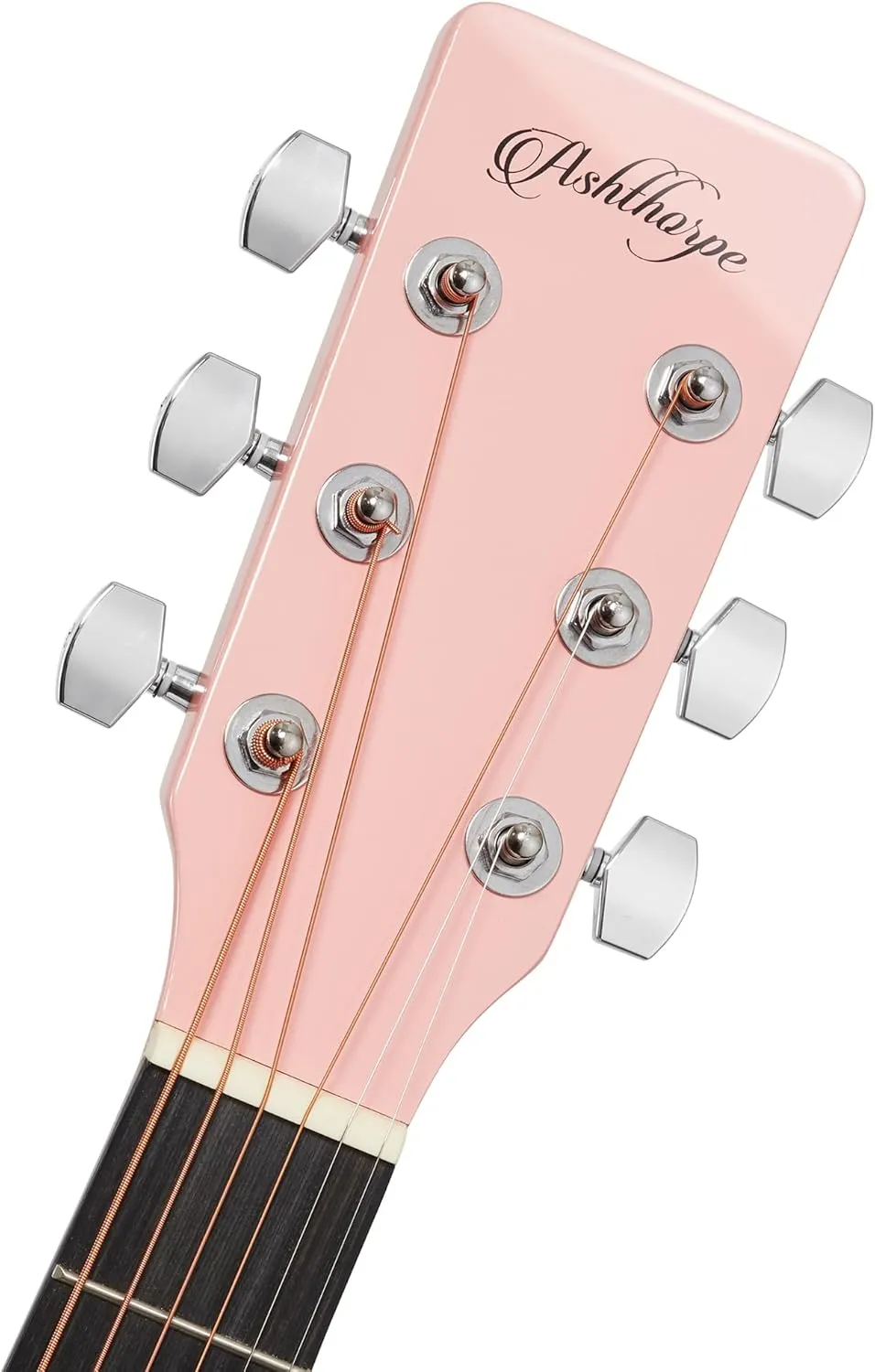 Ashthorpe Full-Size Cutaway Thinline Acoustic-Electric Guitar Package - Premium Tonewoods - Pink