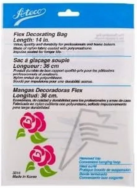 Ateco Flex Decorating Bag, Coated Nylon, 14-Inch, Reusable, White