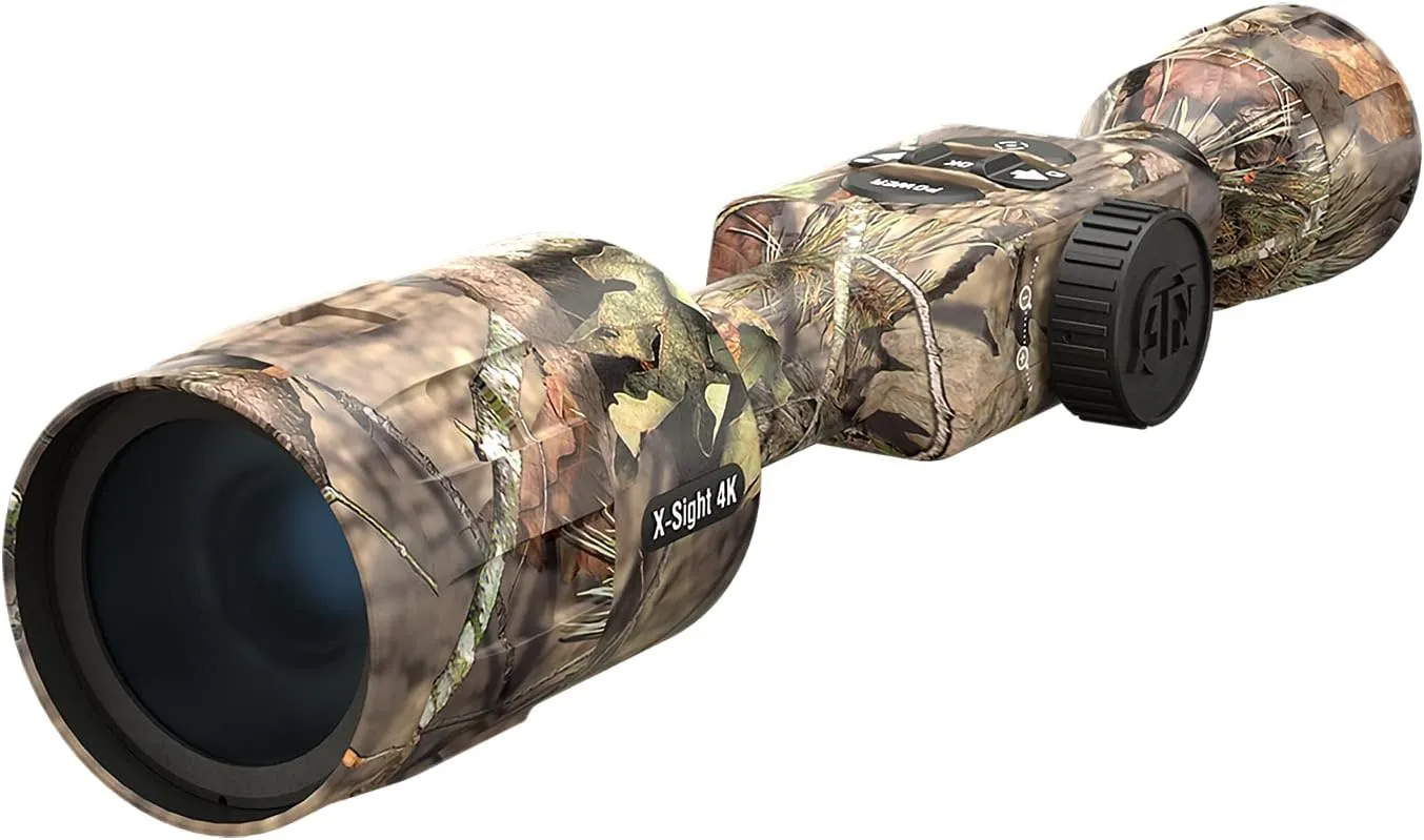 ATN MossyOak X-Sight-4k Pro Smart Day/Night Camouflage Scope w/Full HD Video rec, Smooth Zoom, Bluetooth and Wi-Fi