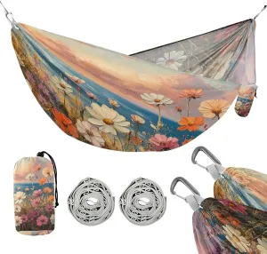 ATTX Daisies Painting Camping Hammock - Lightweight & Portable Hammocks, Heavy Duty 330lbs Capacity for Indoor, Hiking, Backpacking, Travel, Backyard, Beach#382