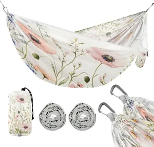 ATTX Herbs and Wild Flowers Floral Camping Hammock - Lightweight & Portable Hammocks, Heavy Duty 330lbs Capacity for Indoor, Hiking, Backpacking, Travel, Backyard, Beach#294