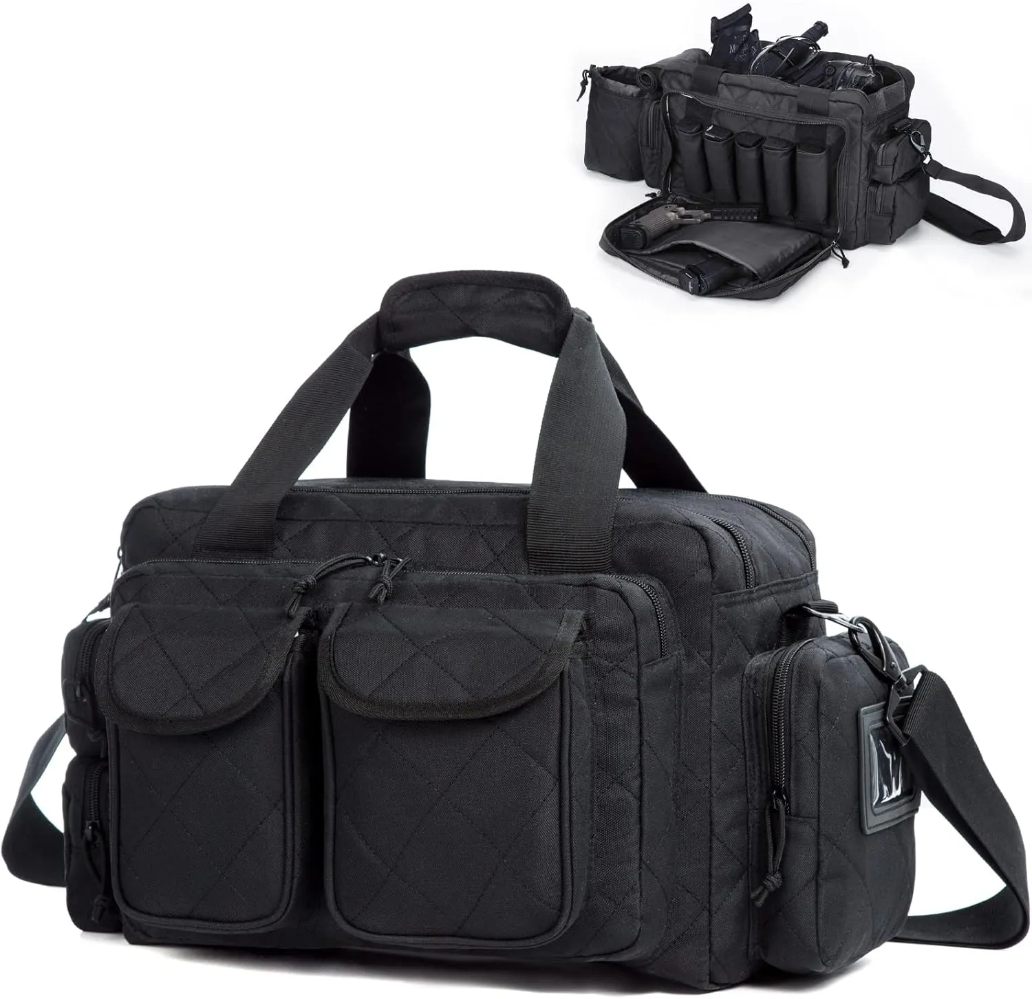 AUMTISC Tactical Gun Range Bag Pistol Case for Handguns and Ammo, Tactical Shooting Duffle Bag for Range Accessories