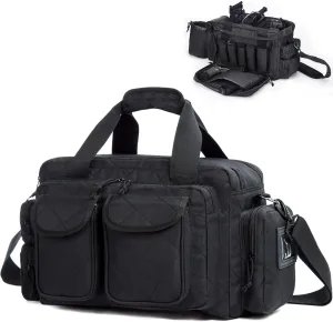 AUMTISC Tactical Gun Range Bag Pistol Case for Handguns and Ammo, Tactical Shooting Duffle Bag for Range Accessories
