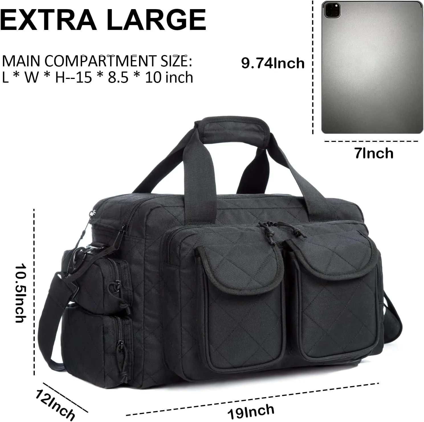 AUMTISC Tactical Gun Range Bag Pistol Case for Handguns and Ammo, Tactical Shooting Duffle Bag for Range Accessories