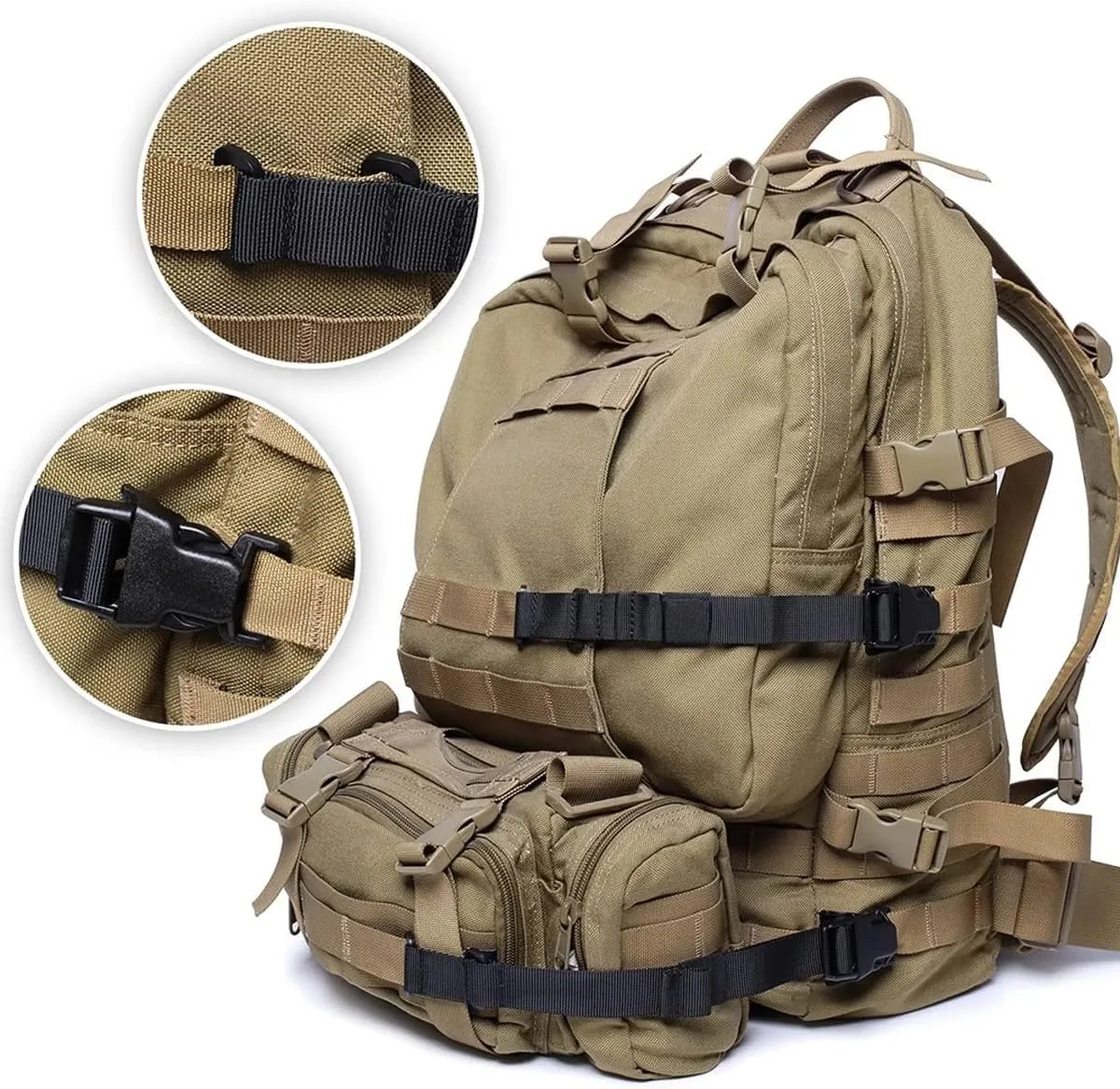 AZB 6 Pcs Tactical Rush Tier System Molle Backpack Straps Accessories