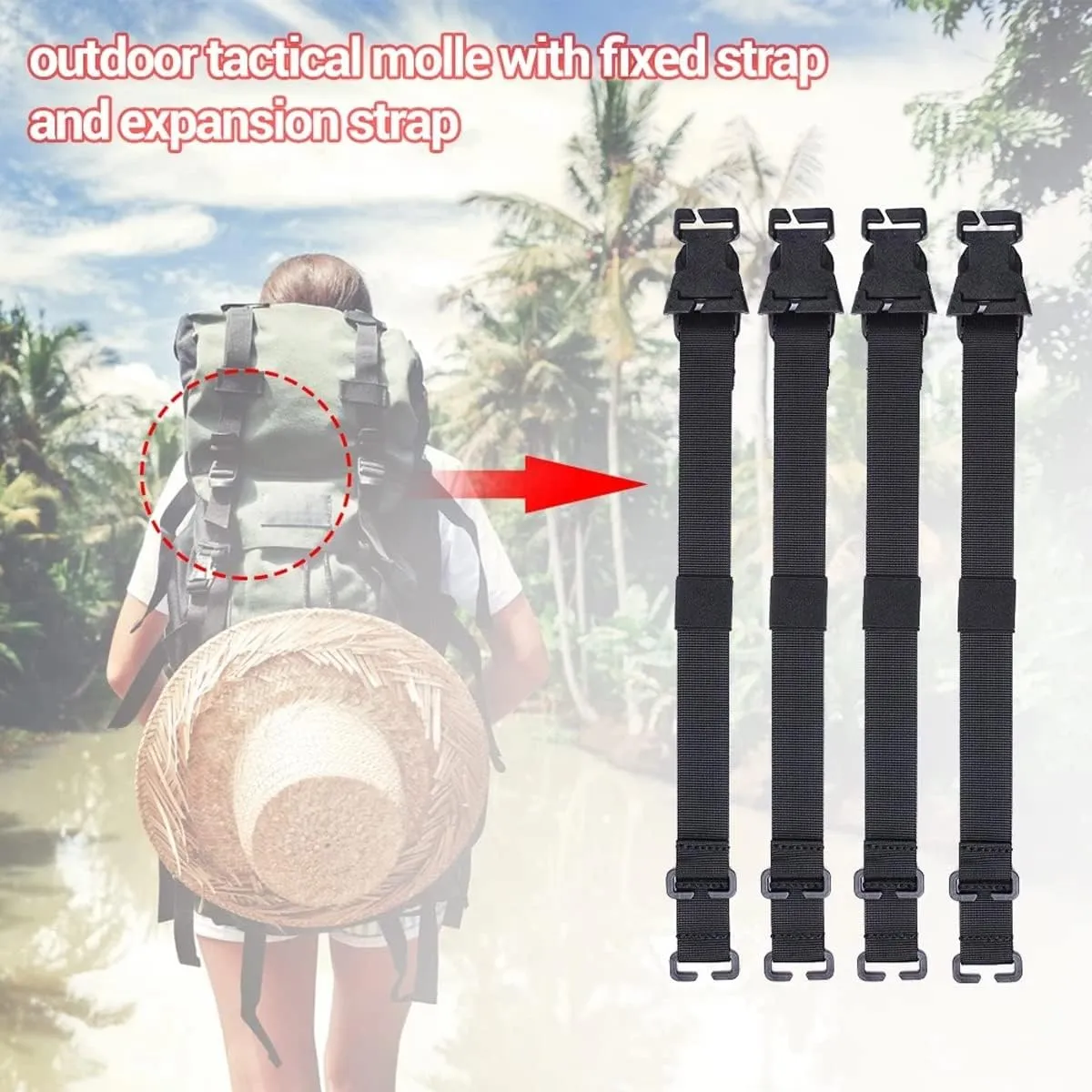 AZB 6 Pcs Tactical Rush Tier System Molle Backpack Straps Accessories