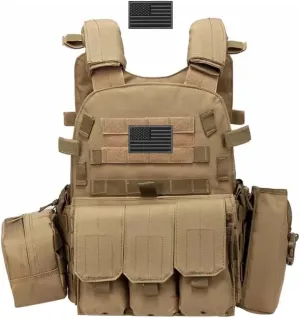 AZB Tactical Vest For Men Quick Release Breathable Paintball Airsoft Vest Adjustable