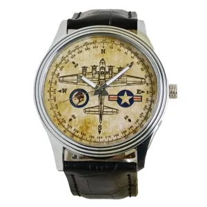 B17 FLYING FORTRESS VINTAGE USAAF WW-II BOMBER AIRCRAFT AVIATION ART WRIST WATCH