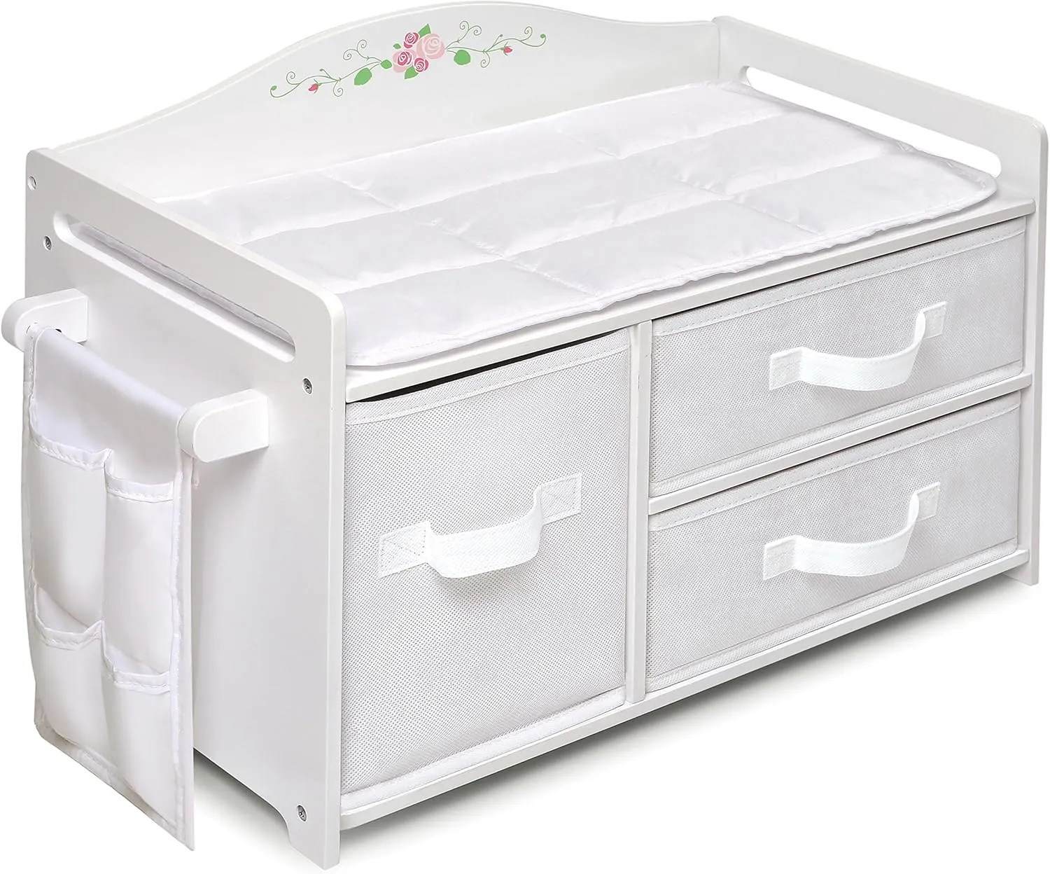 Badger Basket White Rose Doll Care Station for 18 to 20-Inch Dolls – Elegant Playset with Storage and Accessories – Perfect for Imaginative Play