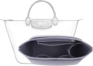 Bag Insert Organizer, purse accessories, Suitable For Longchamp long handle tote organizer (Grey, S(short handle)