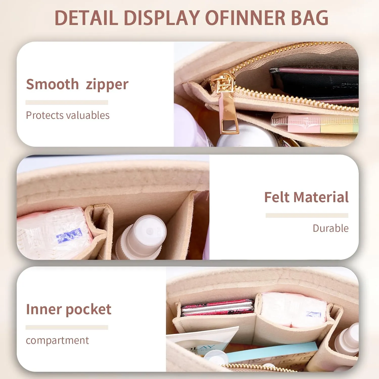 Bag Organizer compatible with Longchamp Tote Bag,Storage & Finishing Inner Bag,Bag Insert for Extra Handbag Inner Shaper