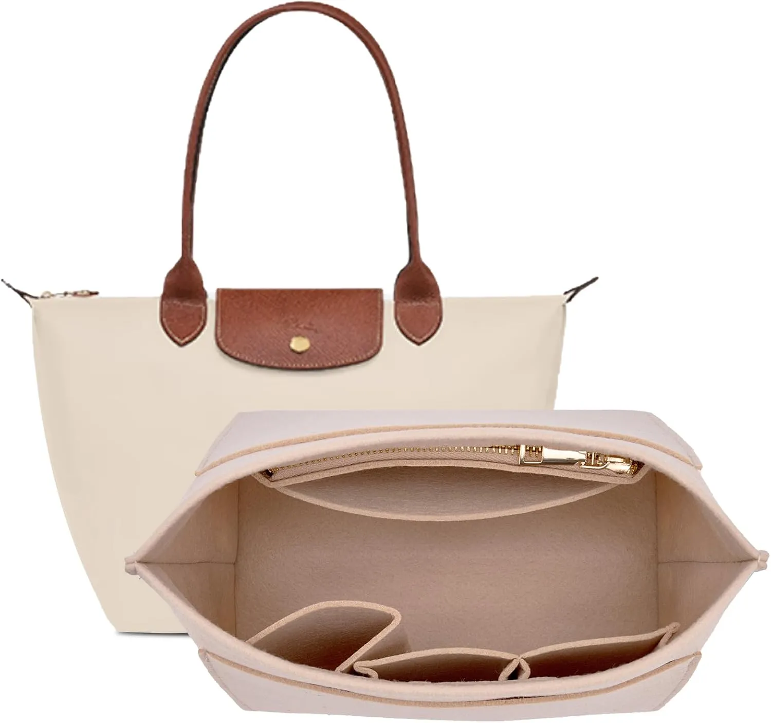Bag Organizer compatible with Longchamp Tote Bag,Storage & Finishing Inner Bag,Bag Insert for Extra Handbag Inner Shaper