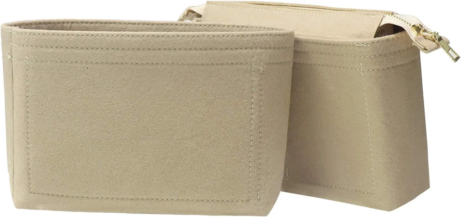 Bag Organizer,Misixile Bag Shaper Purse Insert Felt Organizer Fit in NeoNoe Noé and other Bucket Bags - beige