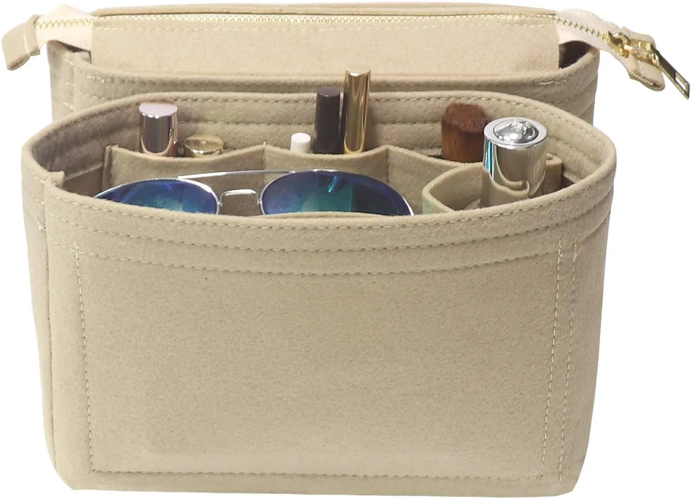 Bag Organizer,Misixile Bag Shaper Purse Insert Felt Organizer Fit in NeoNoe Noé and other Bucket Bags - beige