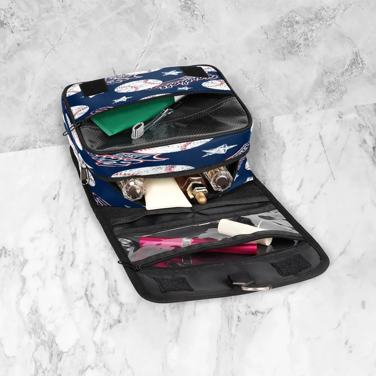 Baseball Star Sport Ball Hanging Toiletry Bag Waterproof Makeup Cosmetic Bag Travel Bag Organizer for Accessories Shampoo Full Sized Container Travel-Essentials Toiletry Bag