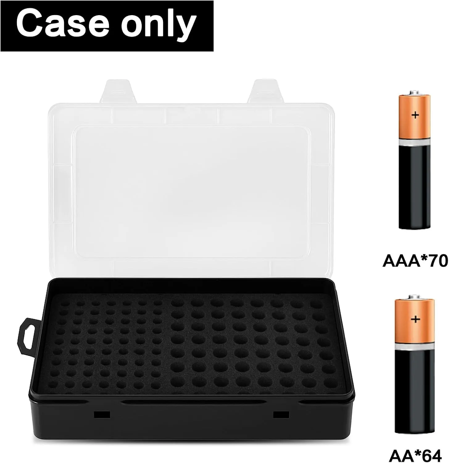 Battery Storage Organizer Case, Battery Vault Box Holder Container for 134pcs AA AAA Batteries, Garage Organization Carrying Bag Fits Home Kitchen Warehouse (Batteries Not Include) (black)