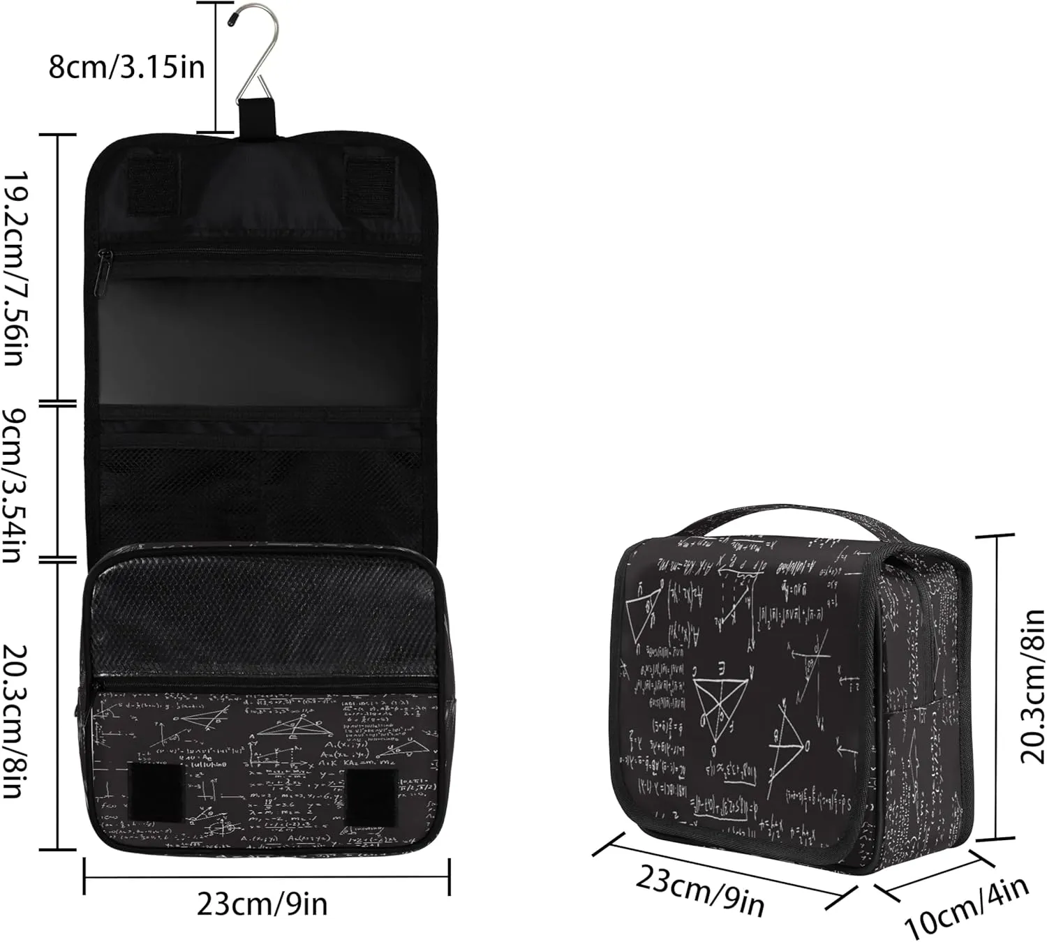 Beautiful Chemical Formulas Hanging Toiletry Bag Waterproof Makeup Cosmetic Bag Travel Bag Organizer for Accessories Shampoo Full Sized Container Travel-Essentials Toiletry Bag
